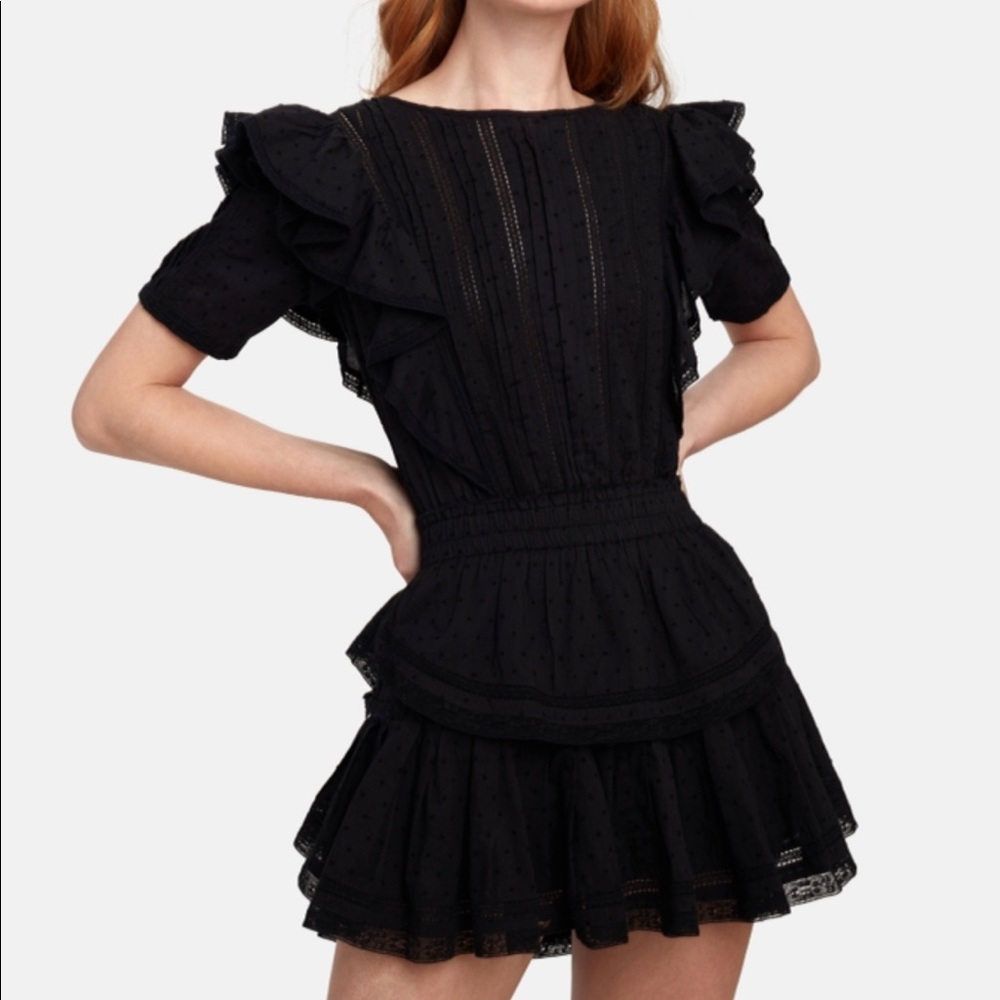 NWOT LOVESHACKFANCY Black Natasha Dress size xs